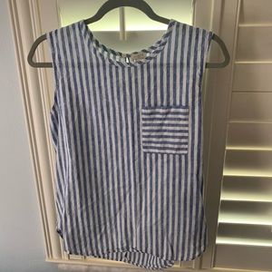 J. Crew Striped Linen Top